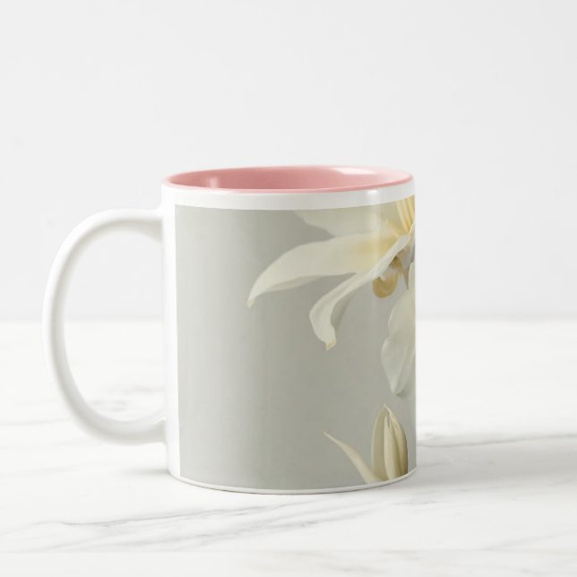 Caneca De Café Em Dois Tons Mug De Flor Vanilla De Dois Tons (Esquerda)