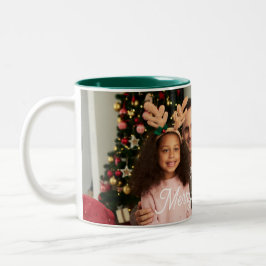 Caneca De Café Em Dois Tons Mug de Foto de Natal Personalizado