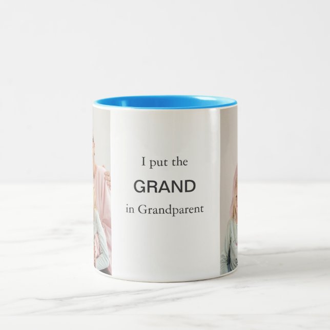 Caneca De Café Em Dois Tons Mug de Foto Personalizado - Imagem e Texto Persona (Centro)