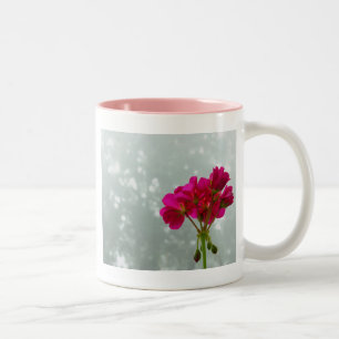 Caneca De Café Em Dois Tons Mug de Fotografia Floral de Geranium Rosa