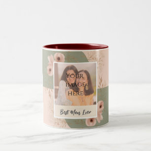 Caneca De Café Em Dois Tons Mug de Fotografia Personalizada "Melhor Mãe Nunca"