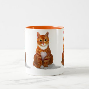 Caneca De Café Em Dois Tons Mug de Gato Comprimido Amarelo