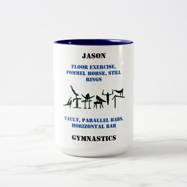 Caneca De Café Em Dois Tons Mug de ginástica masculina (Centro)