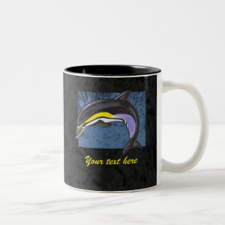 Caneca De Café Em Dois Tons Mug de golfinho comum