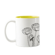 Mug De Jardineiro De Desenho De Flor Ranunculus