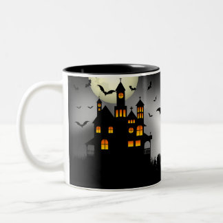 Caneca De Café Em Dois Tons Mug de Mansão de Halloween