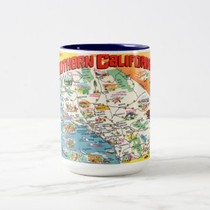 Caneca De Café Em Dois Tons Mug de Mapa do Sul da Califórnia