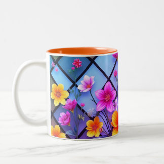 Caneca De Café Em Dois Tons Mug de margarida minimalista com Petais de Pastel