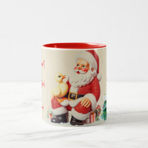 Caneca De Café Em Dois Tons Mug de Natal Ducky Personalizado