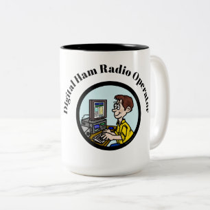 Caneca De Café Em Dois Tons Mug de operador de rádio de ham digital