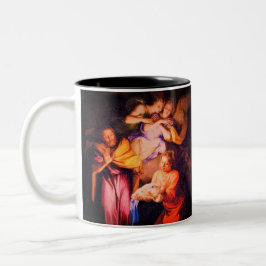 Caneca De Café Em Dois Tons Mug de Oração de Natividade Personalizável