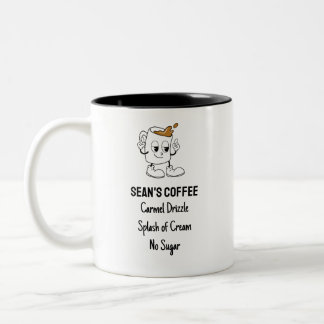 Caneca De Café Em Dois Tons Mug de Ordem de Café Personalizada de Caractere de