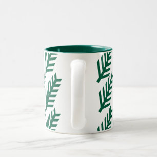 Caneca De Café Em Dois Tons Mug de padrão verde minimalista - Drin de estilo e