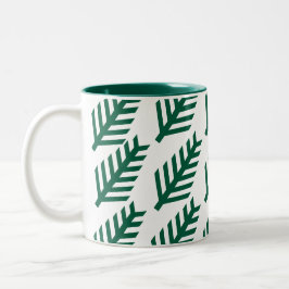 Caneca De Café Em Dois Tons Mug de padrão verde minimalista - Drin de estilo e