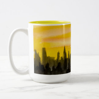Caneca De Café Em Dois Tons Mug de paisagem urbana