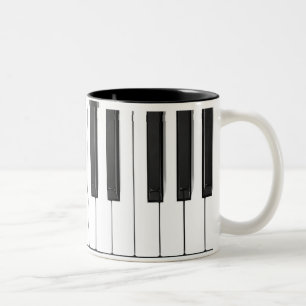 Caneca De Café Em Dois Tons Mug de teclado para piano