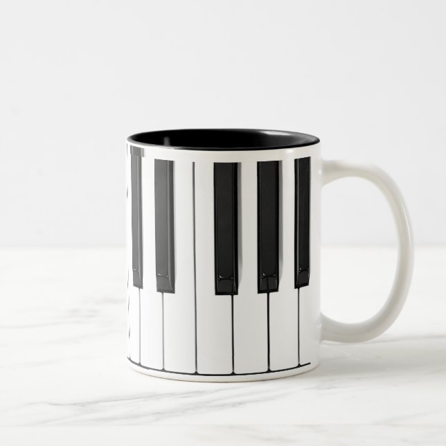 Caneca De Café Em Dois Tons Mug de teclado para piano (Direita)