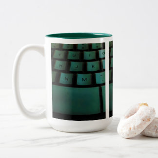 Caneca De Café Em Dois Tons Mug de teclado verde