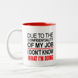 CANECA DE CAFÉ EM DOIS TONS MUG DE TRABALHO DE CONFIDENCIALIDADE