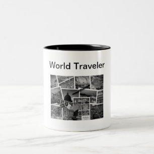 Caneca De Café Em Dois Tons Mug de Viajante do Mundo