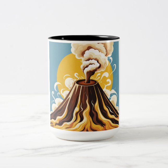 Caneca De Café Em Dois Tons Mug de vulcão café (Centro)