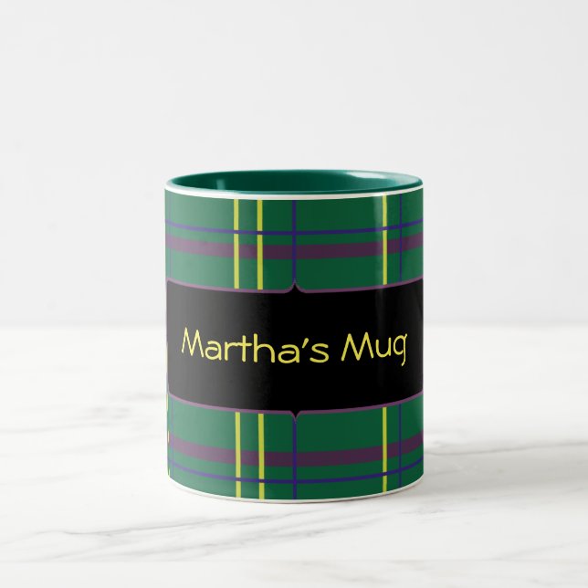 Caneca De Café Em Dois Tons Mug de Xadrez personalizável (Centro)
