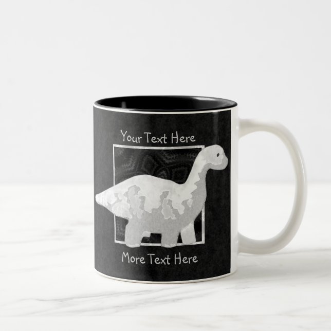 Caneca De Café Em Dois Tons Mug Dinossauro Branco (Direita)