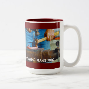 Caneca De Café Em Dois Tons Mug do Homem Trabalhador do Martelo e da Má