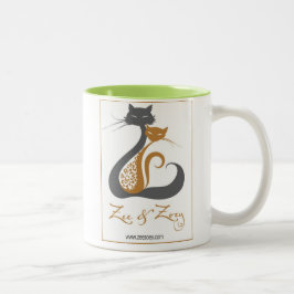 Caneca De Café Em Dois Tons Mug do logotipo Zee & Zoey Cat