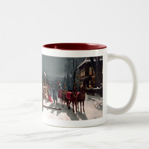 Caneca De Café Em Dois Tons Mug do Partido do Natal Vitoriano