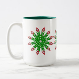 Caneca De Café Em Dois Tons Mug do Partido dos Flocos de Neve do Natal Verde d