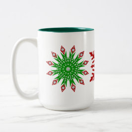Caneca De Café Em Dois Tons Mug do Partido dos Flocos de Neve Verde Vermelho d