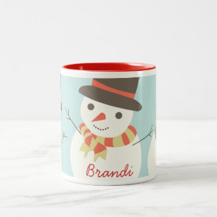 Caneca De Café Em Dois Tons Mug do Partido Snowman para Crianças Personalizada