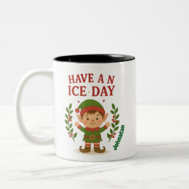 Caneca De Café Em Dois Tons Mug Elf de Natal Personalizado