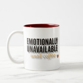 Caneca De Café Em Dois Tons Mug Emocionalmente Indisponível - Presente Engraça