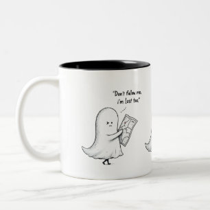 Caneca De Café Em Dois Tons Mug Fantasma Perdido - Víblias Tristes e Spooky