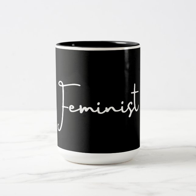 Caneca De Café Em Dois Tons Mug Feminista - Empoderamento de Direitos das Mulh (Centro)