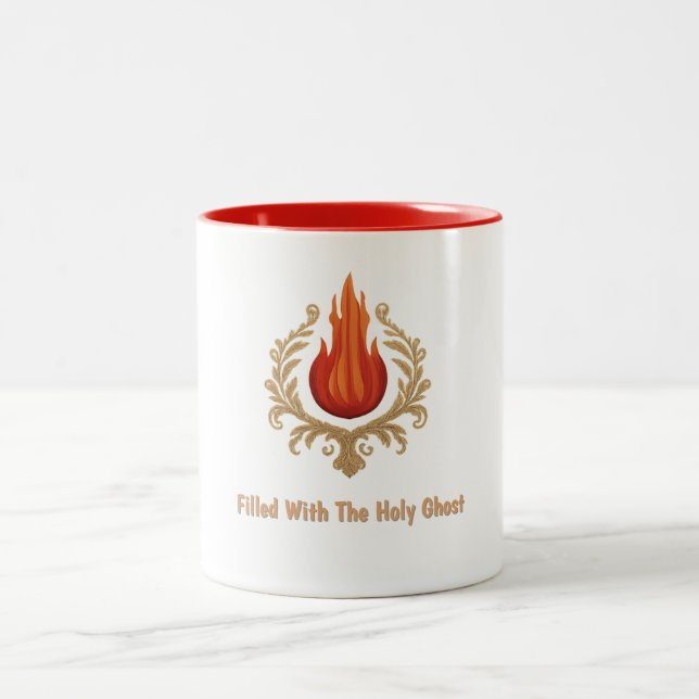Caneca De Café Em Dois Tons Mug - Filled With The Holy Ghost (Centro)