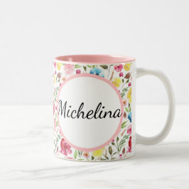 Caneca De Café Em Dois Tons Mug Floral Personalizado