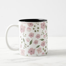 Caneca De Café Em Dois Tons Mug Floral Rosa Rosa-Rosa, Mãe-a-Ser-Mãe Moderna