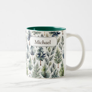 Caneca De Café Em Dois Tons Mug Florestal de Árvore Personalizado