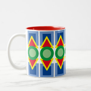 Caneca De Café Em Dois Tons Mug - Formas Geométricas Coloridas
