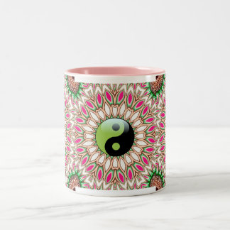 Caneca De Café Em Dois Tons Mug Geométrico de Girassol Yin Yang, Nova Idade