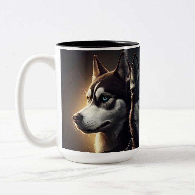 Caneca De Café Em Dois Tons Mug HUSKY (Esquerda)