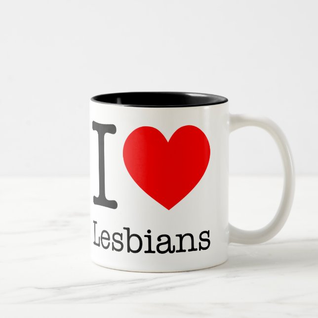 Caneca De Café Em Dois Tons Mug I Love Lesbians (Direita)