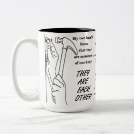 Caneca De Café Em Dois Tons Mug Inspiracional - Minhas Mãos