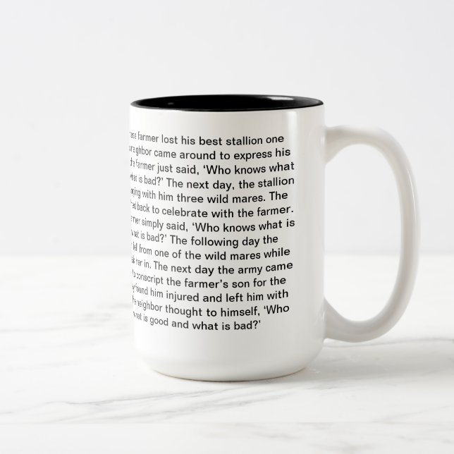 Caneca De Café Em Dois Tons Mug Inspiracional - O Cavalo (Direita)