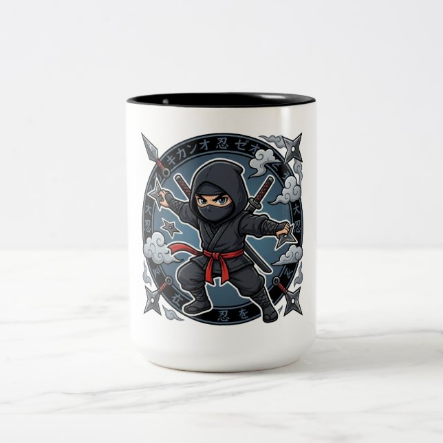 Caneca De Café Em Dois Tons Mug La Voie du Ninja  (Centro)