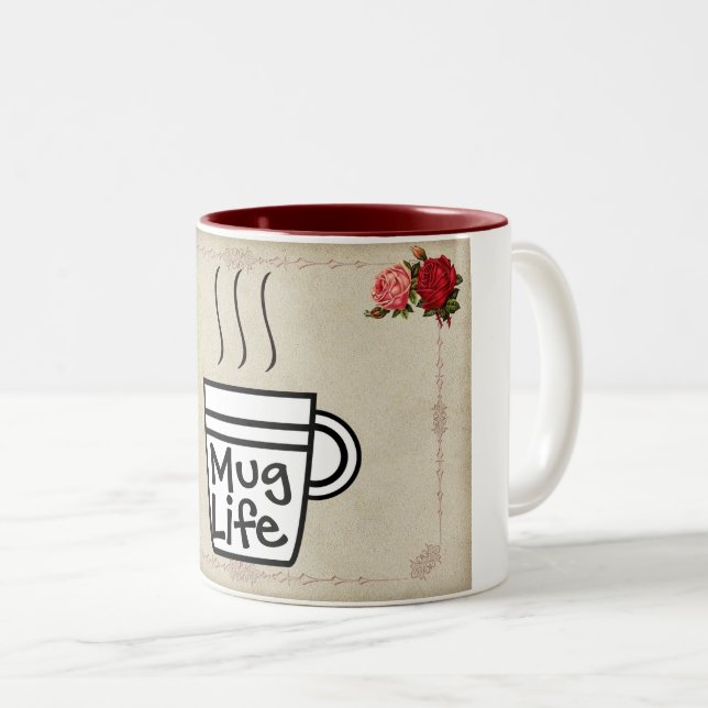 Caneca De Café Em Dois Tons Mug Life Coffee (Frente Esquerda)
