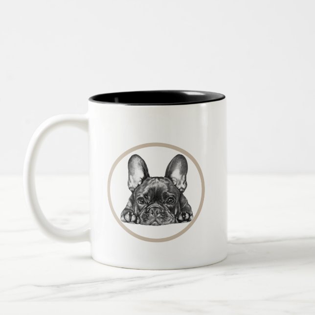 Caneca De Café Em Dois Tons Mug - 'Little Frenchie' (Esquerda)
